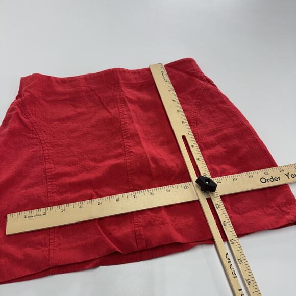 Zara Skirt Womens Small Red Linen Blend High Waist Mini Casual Summer - Picture 7 of 7